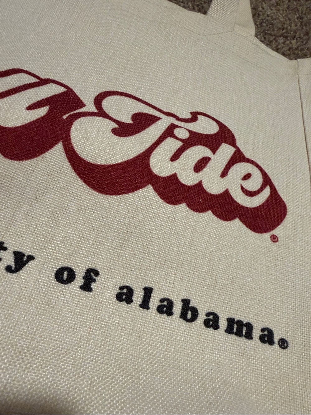 Like new University of Alabama Roll Tide canvas tote bag - Picture 2 of 10
